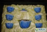 品味茶艺之美 特价混批7头手抓兰结晶釉功夫茶具，家居雅韵新选择