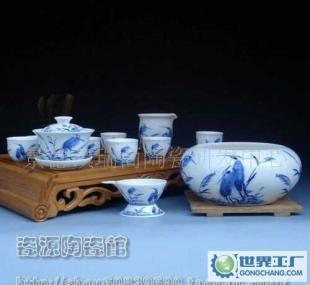 国粹青花，鹭栖茶香 景德镇12头高档茶具套装鉴赏