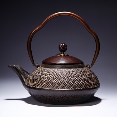 真正日本龙云堂竹篱铁壶 无涂层养生的茶道艺术